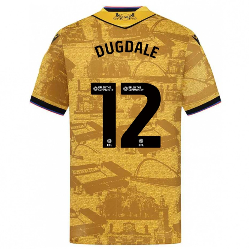 Danxen Niño Camiseta Rachel Dugdale #12 Oro Negro 2ª Equipación 2025/26 La Camisa México