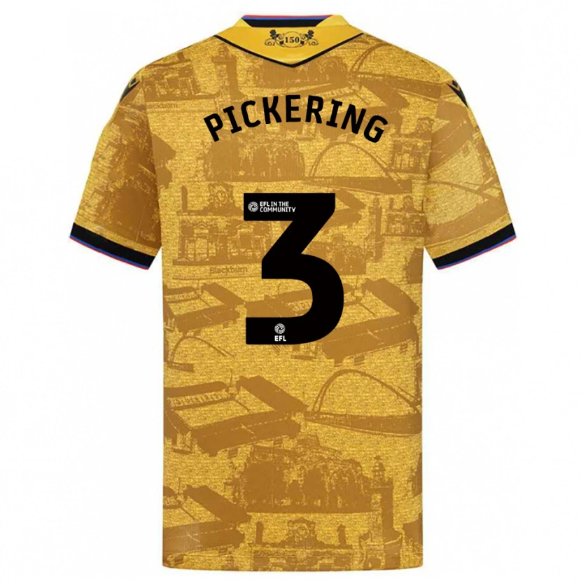 Danxen Niño Camiseta Harry Pickering #3 Oro Negro 2ª Equipación 2025/26 La Camisa México