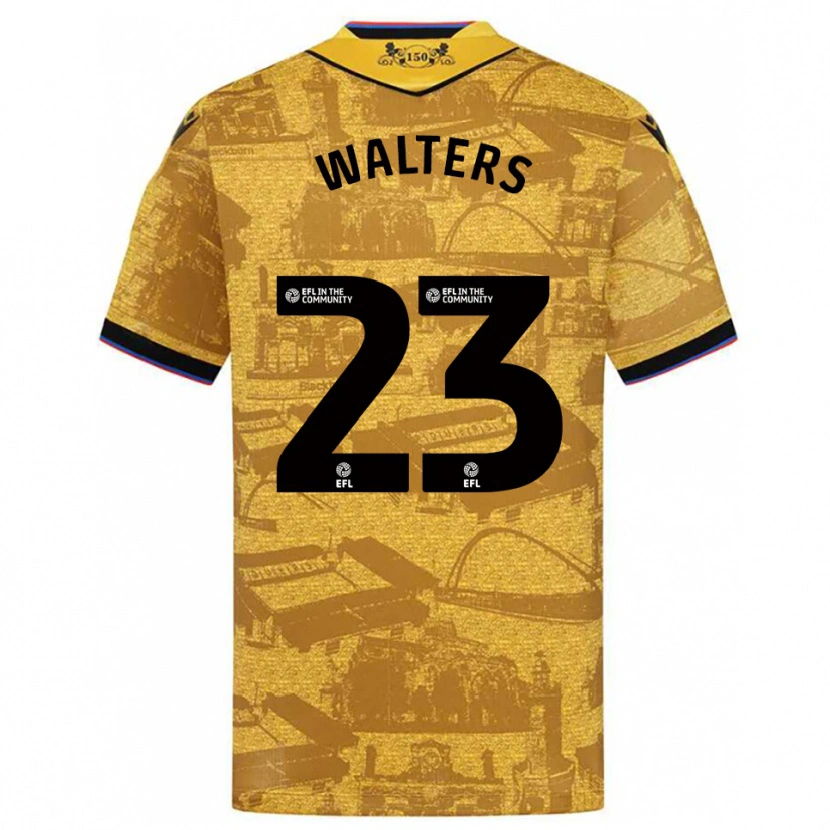 Danxen Niño Camiseta Georgia Walters #23 Oro Negro 2ª Equipación 2025/26 La Camisa México