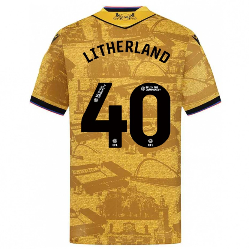 Danxen Niño Camiseta Matty Litherland #40 Oro Negro 2ª Equipación 2025/26 La Camisa México