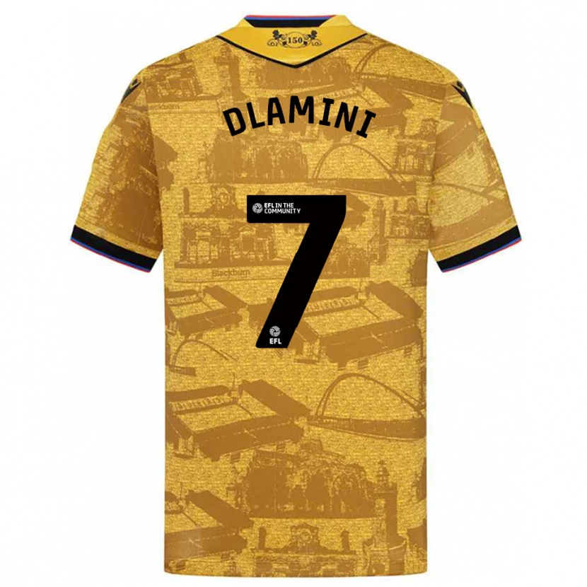 Danxen Niño Camiseta Nathan Dlamini #7 Oro Negro 2ª Equipación 2025/26 La Camisa México