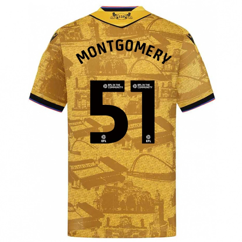 Danxen Niño Camiseta Kristi Montgomery #51 Oro Negro 2ª Equipación 2025/26 La Camisa México