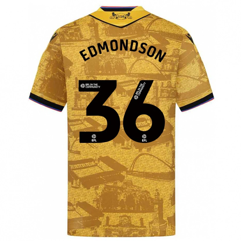 Danxen Niño Camiseta James Edmondson #36 Oro Negro 2ª Equipación 2025/26 La Camisa México