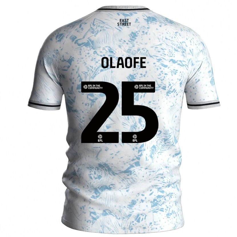 Danxen Niño Camiseta Tanto Olaofe #25 Blanco Azul Celeste 2ª Equipación 2025/26 La Camisa México