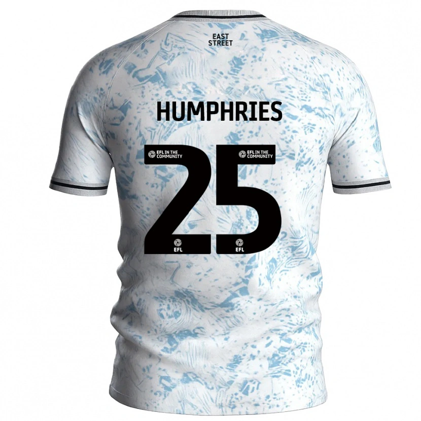 Danxen Niño Camiseta Greta Humphries #25 Blanco Azul Celeste 2ª Equipación 2025/26 La Camisa México