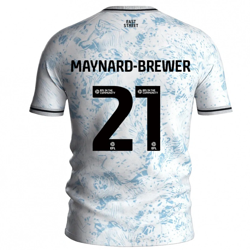 Danxen Niño Camiseta Ashley Maynard-Brewer #21 Blanco Azul Celeste 2ª Equipación 2025/26 La Camisa México
