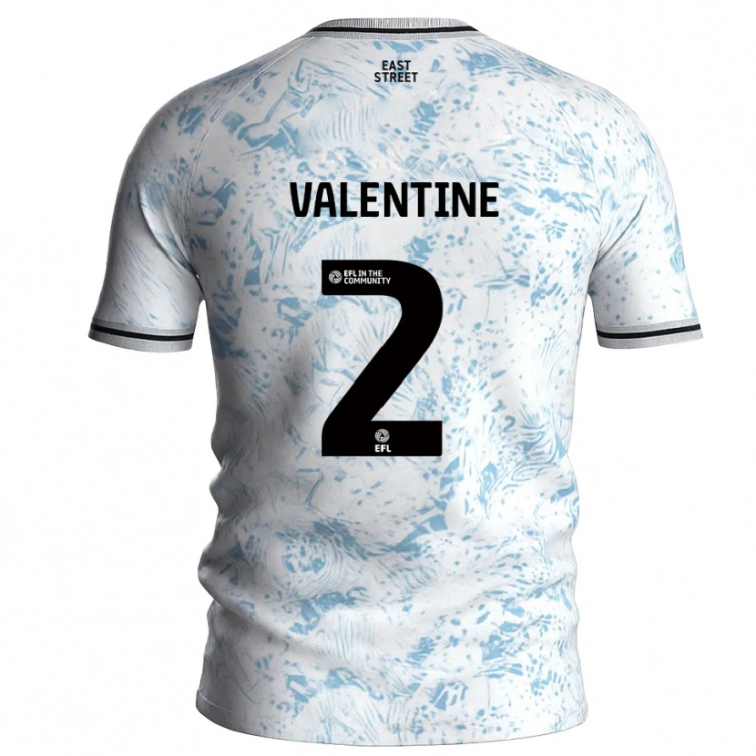 Danxen Niño Camiseta Phoenix Valentine #2 Blanco Azul Celeste 2ª Equipación 2025/26 La Camisa México