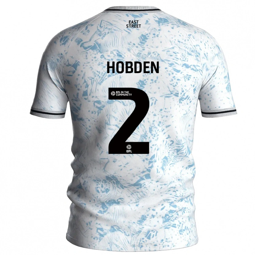 Danxen Niño Camiseta Ollie Hobden #2 Blanco Azul Celeste 2ª Equipación 2025/26 La Camisa México