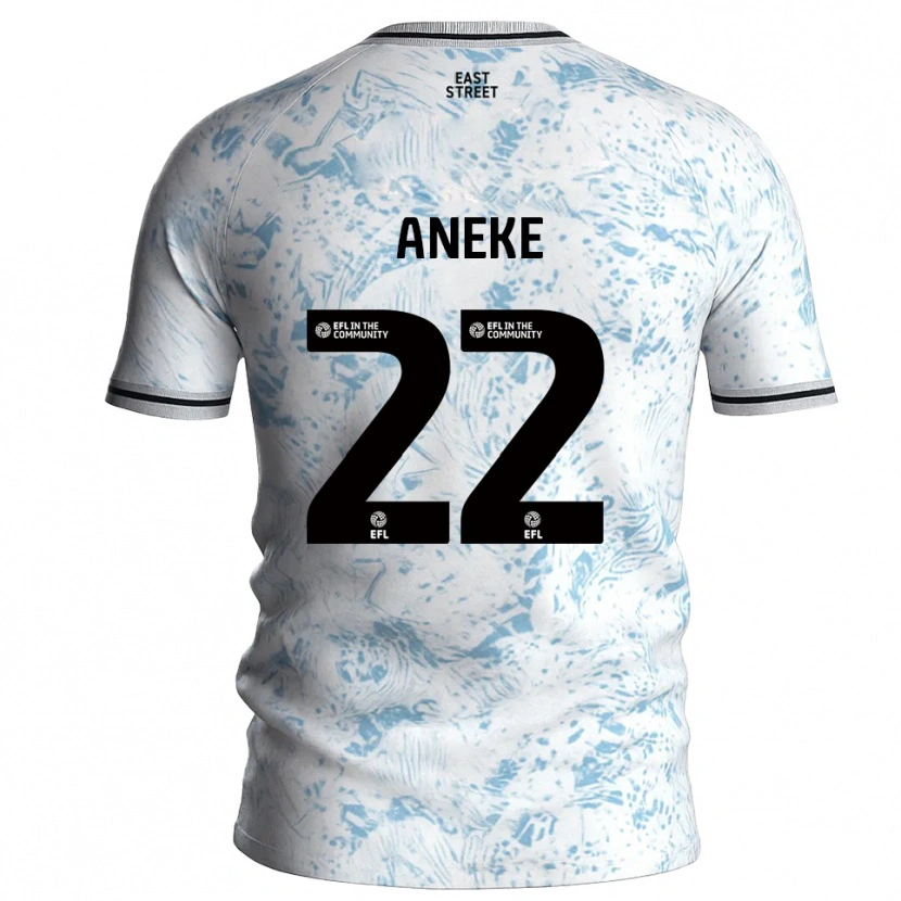 Danxen Niño Camiseta Chuks Aneke #22 Blanco Azul Celeste 2ª Equipación 2025/26 La Camisa México