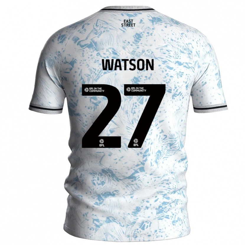 Danxen Niño Camiseta Tennai Watson #27 Blanco Azul Celeste 2ª Equipación 2025/26 La Camisa México