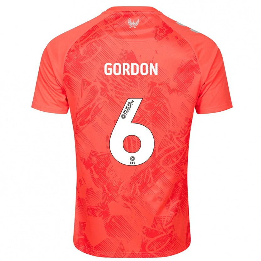 Danxen Niño Camiseta Joshua Gordon #6 Naranja Blanco 2ª Equipación 2025/26 La Camisa México