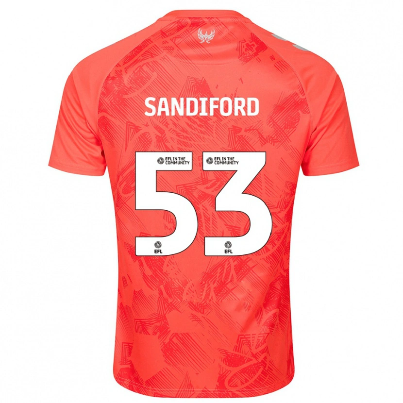 Danxen Niño Camiseta Greg Sandiford #53 Naranja Blanco 2ª Equipación 2025/26 La Camisa México