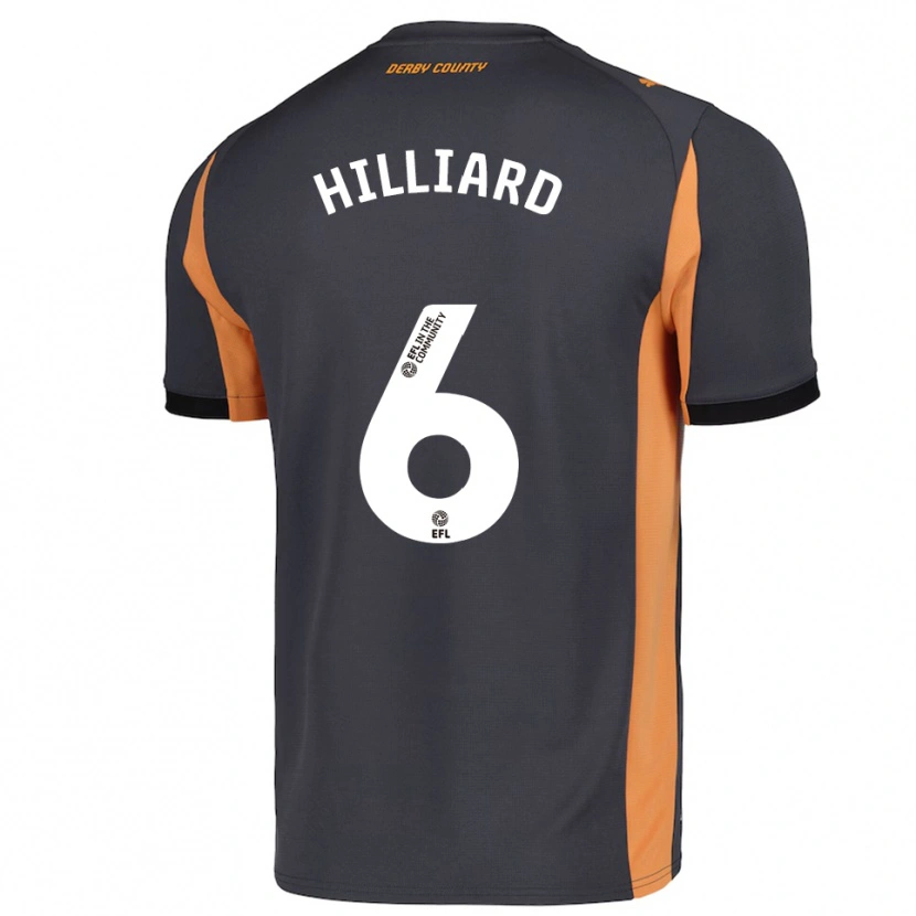 Danxen Niño Camiseta Ella Hilliard #6 Gris Naranja Negro 2ª Equipación 2025/26 La Camisa México