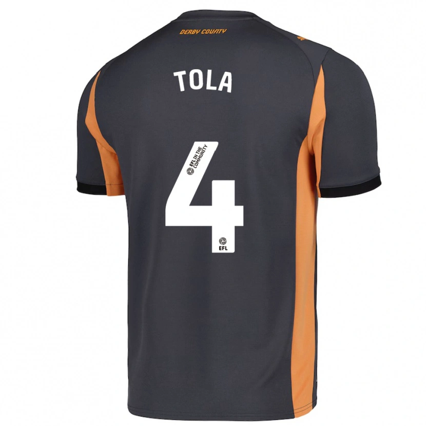 Danxen Niño Camiseta Marsel Tola #4 Gris Naranja Negro 2ª Equipación 2025/26 La Camisa México