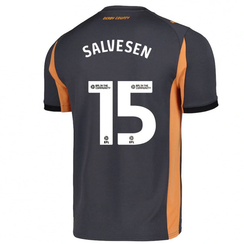 Danxen Niño Camiseta Lars-Jørgen Salvesen #15 Gris Naranja Negro 2ª Equipación 2025/26 La Camisa México