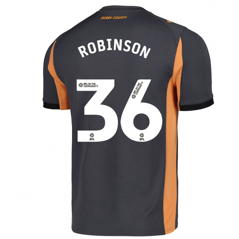 Danxen Niño Camiseta Keilen Robinson #36 Gris Naranja Negro 2ª Equipación 2025/26 La Camisa México