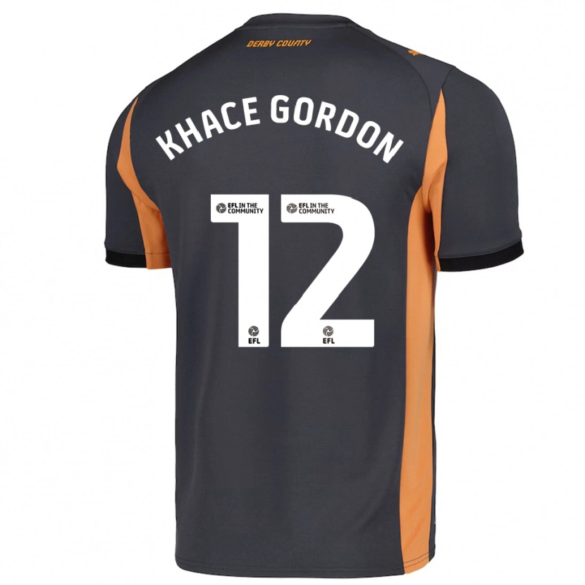 Danxen Niño Camiseta Khace Gordon #12 Gris Naranja Negro 2ª Equipación 2025/26 La Camisa México