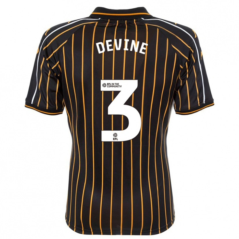 Danxen Niño Camiseta Ed Devine #3 Blanco Negro 2ª Equipación 2025/26 La Camisa México