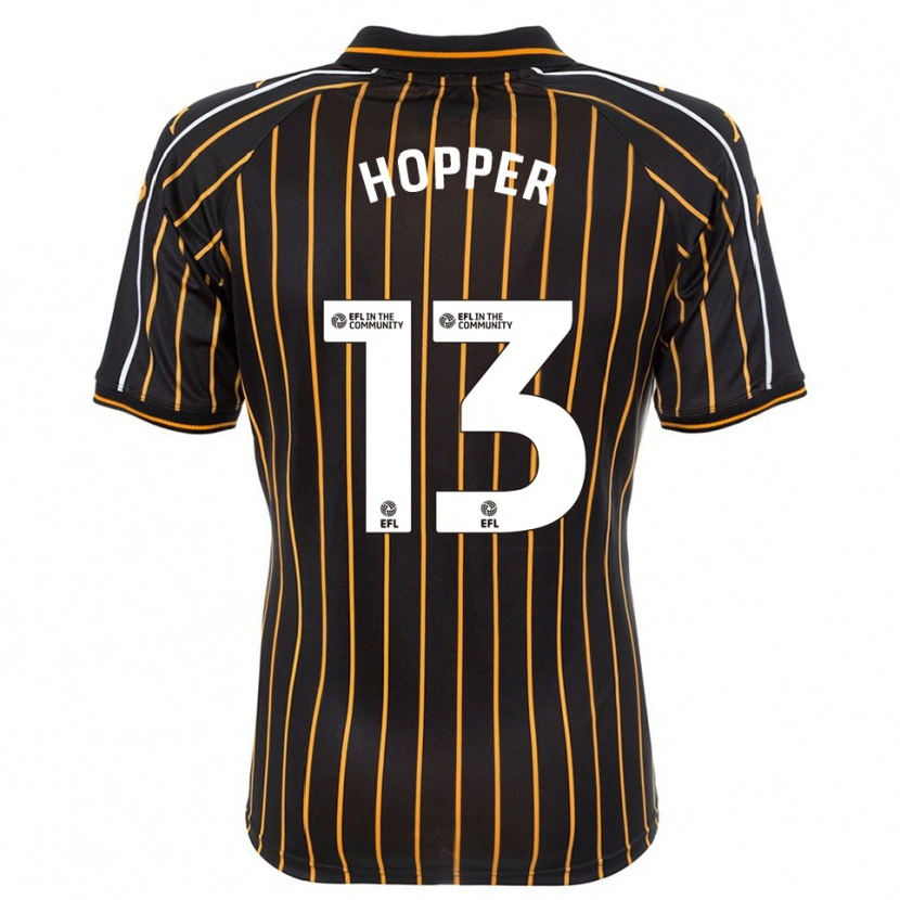 Danxen Niño Camiseta Jake Hopper #13 Blanco Negro 2ª Equipación 2025/26 La Camisa México