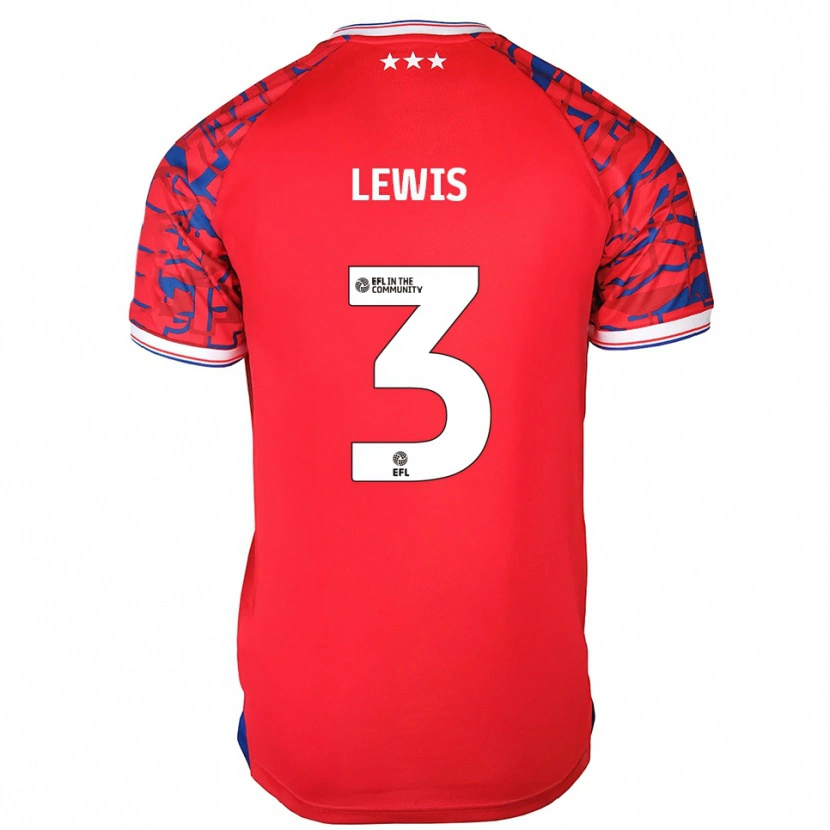 Danxen Niño Camiseta Josh Lewis #3 Rojo Azul 2ª Equipación 2025/26 La Camisa México