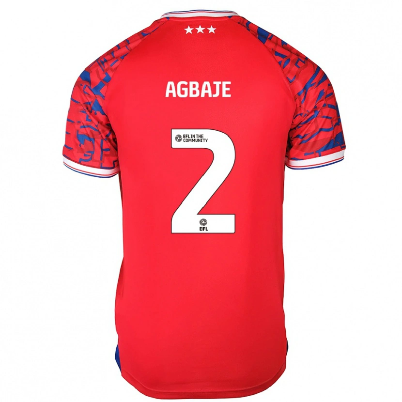 Danxen Niño Camiseta Edwin Agbaje #2 Rojo Azul 2ª Equipación 2025/26 La Camisa México