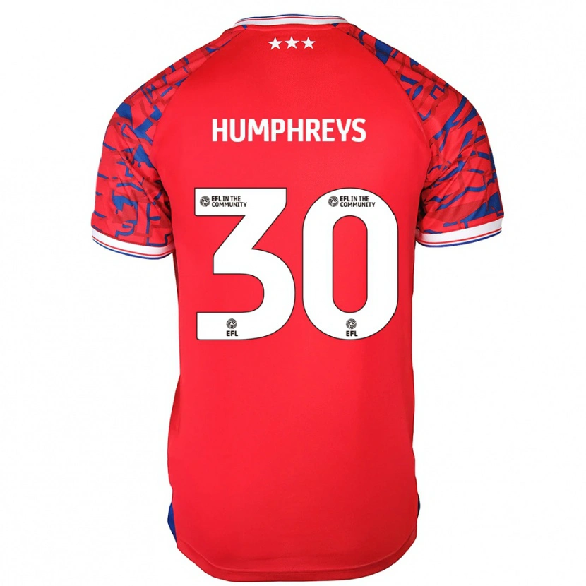 Danxen Niño Camiseta Cameron Humphreys #30 Rojo Azul 2ª Equipación 2025/26 La Camisa México