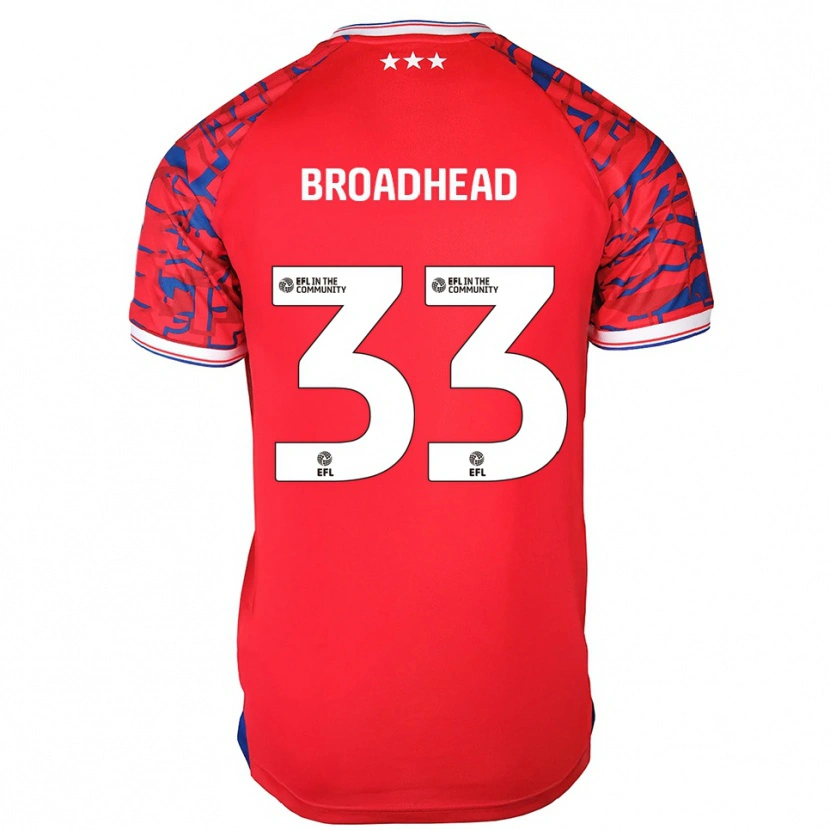 Danxen Niño Camiseta Nathan Broadhead #33 Rojo Azul 2ª Equipación 2025/26 La Camisa México