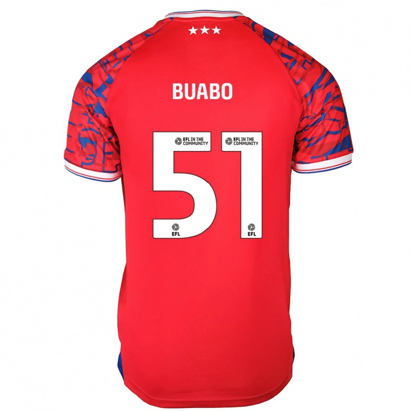 Danxen Niño Camiseta Gerrard Buabo #51 Rojo Azul 2ª Equipación 2025/26 La Camisa México
