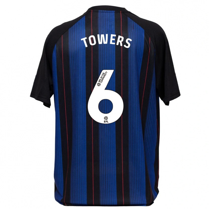 Danxen Niño Camiseta Abby Towers #6 Azul Negro 2ª Equipación 2025/26 La Camisa México