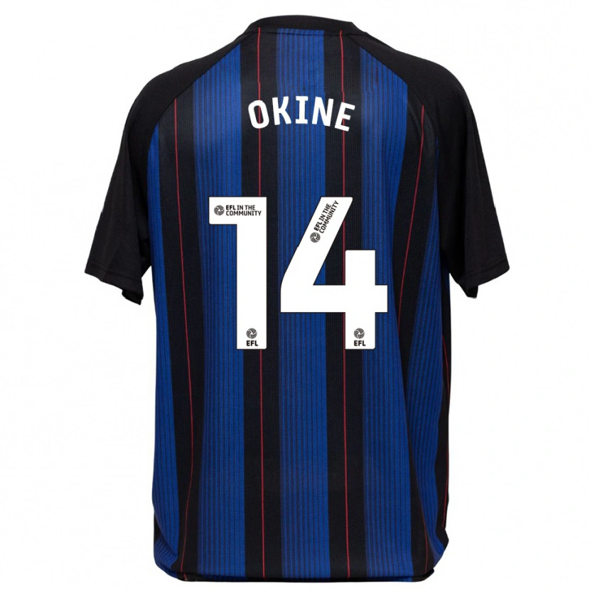 Danxen Niño Camiseta William Okine #14 Azul Negro 2ª Equipación 2025/26 La Camisa México