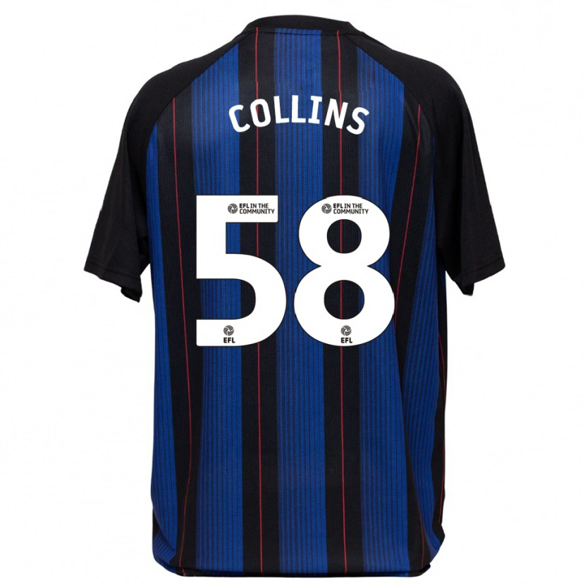 Danxen Niño Camiseta Sam Collins #58 Azul Negro 2ª Equipación 2025/26 La Camisa México