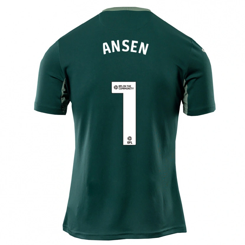 Danxen Niño Camiseta Caleb Ansen #1 Verde Blanco Púrpura 2ª Equipación 2025/26 La Camisa México