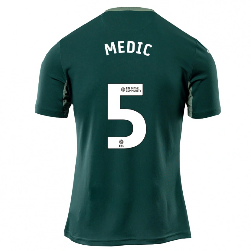 Danxen Niño Camiseta Jakov Medic #5 Verde Blanco Púrpura 2ª Equipación 2025/26 La Camisa México