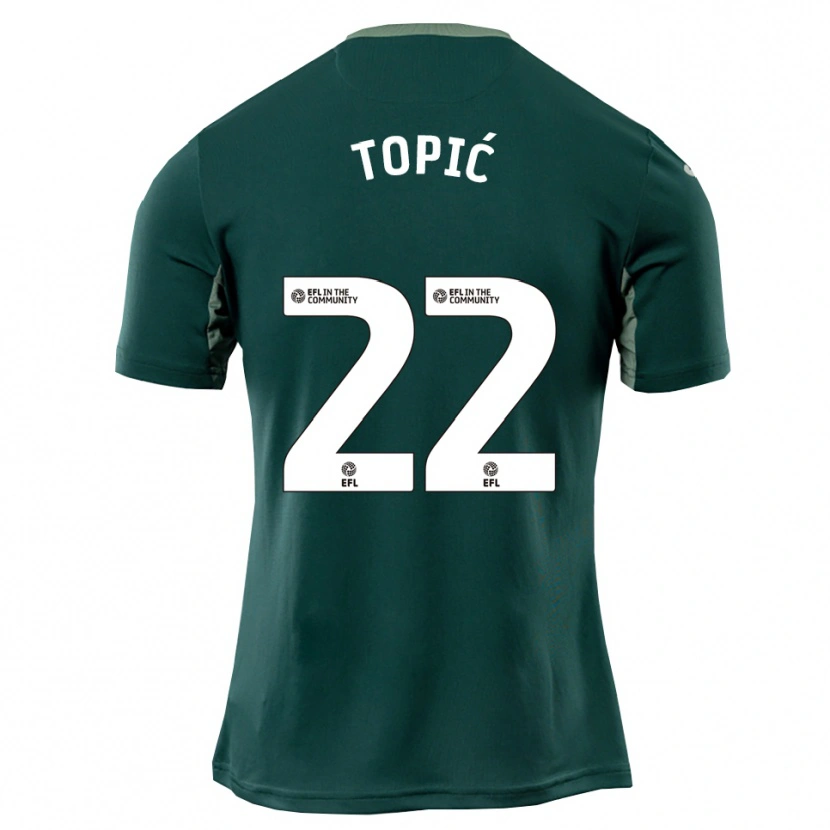 Danxen Niño Camiseta Mirko Topić #22 Verde Blanco Púrpura 2ª Equipación 2025/26 La Camisa México