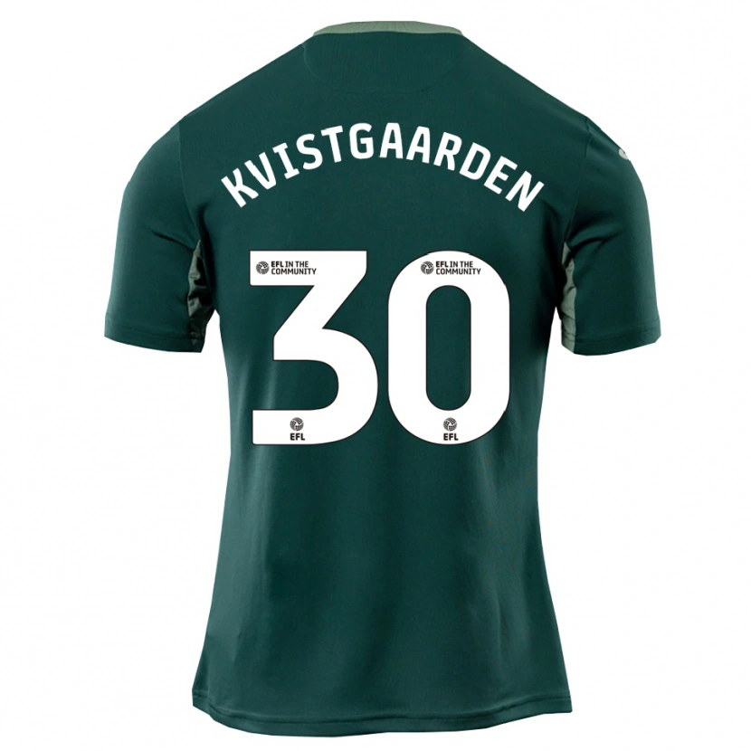 Danxen Niño Camiseta Mathias Kvistgaarden #30 Verde Blanco Púrpura 2ª Equipación 2025/26 La Camisa México