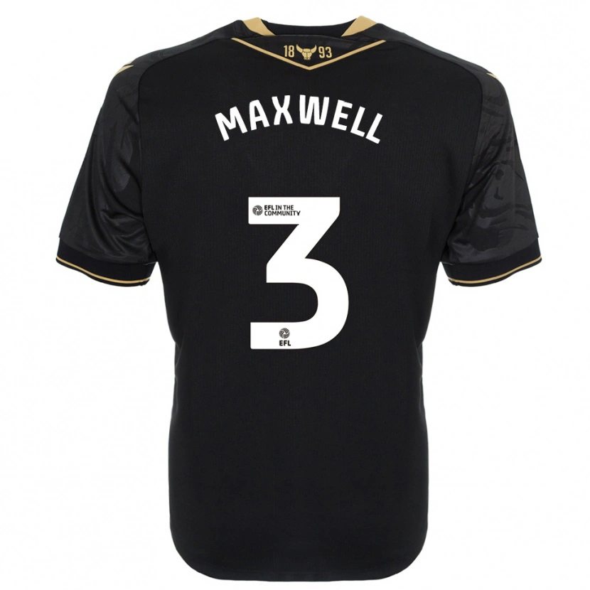 Danxen Niño Camiseta Rashane Maxwell #3 Negro Oro 2ª Equipación 2025/26 La Camisa México