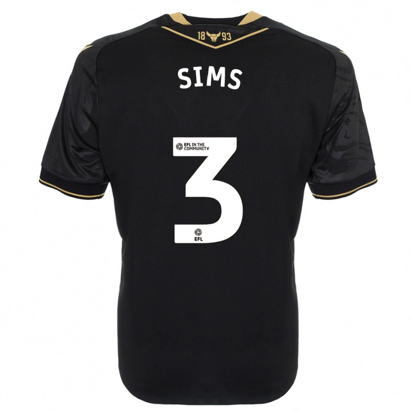 Danxen Niño Camiseta Gemma Sims #3 Negro Oro 2ª Equipación 2025/26 La Camisa México
