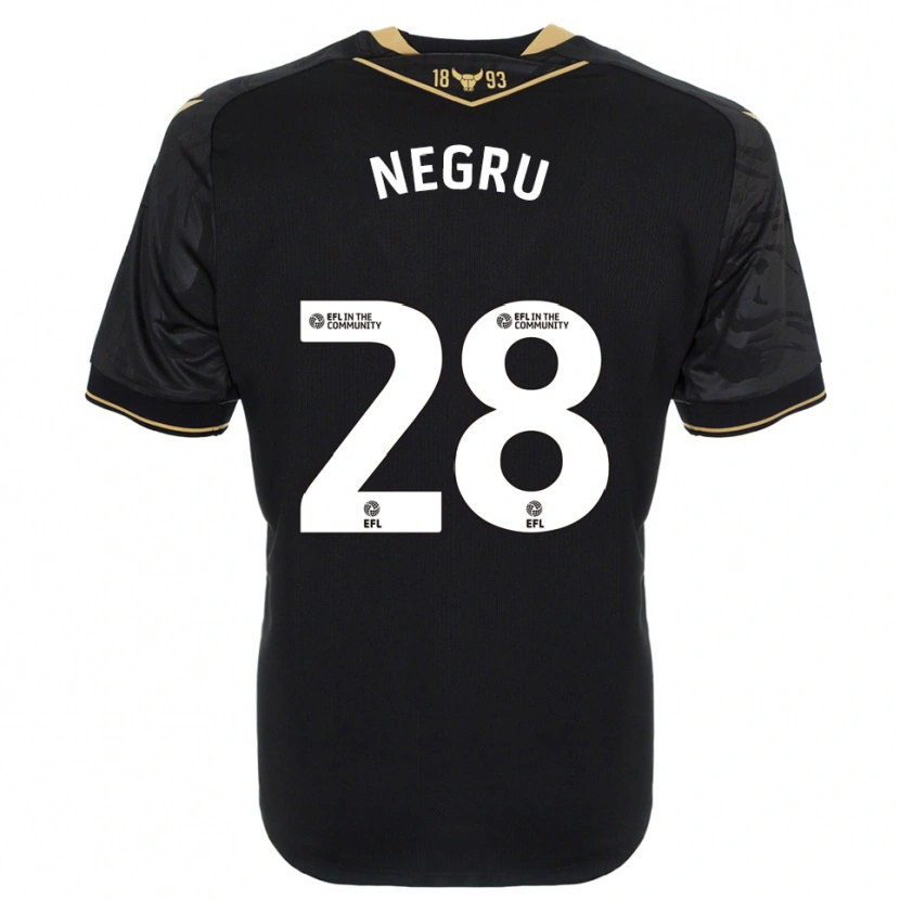 Danxen Niño Camiseta Stephan Negru #28 Negro Oro 2ª Equipación 2025/26 La Camisa México