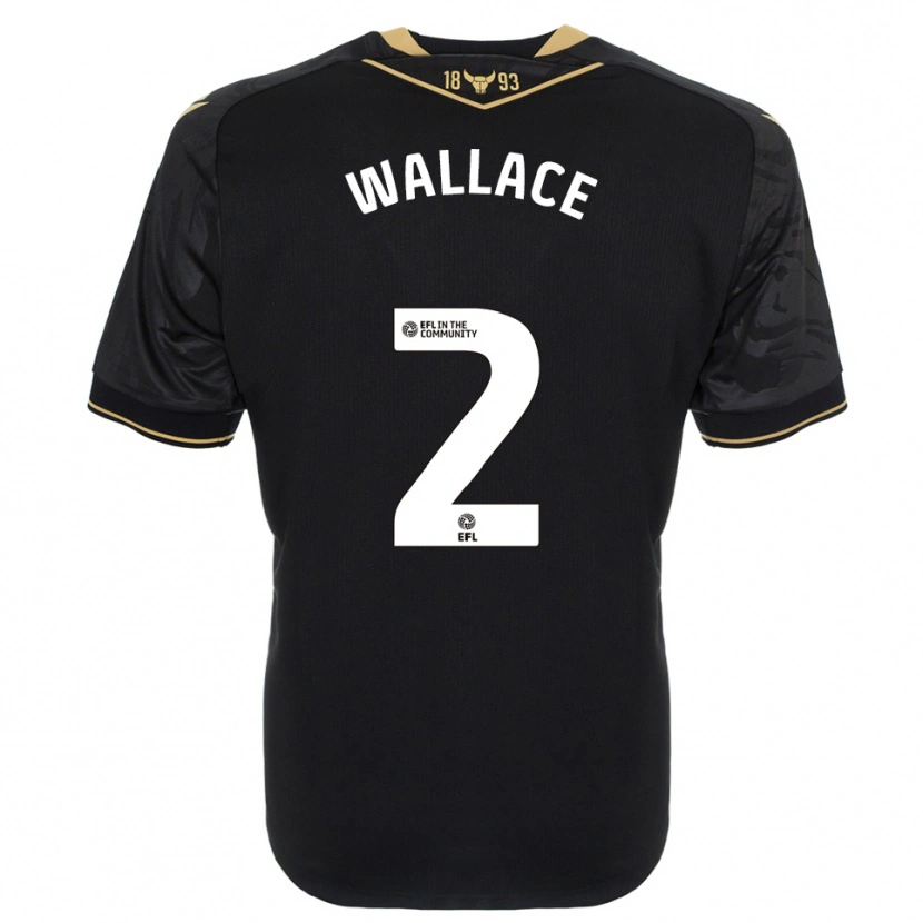 Danxen Niño Camiseta Emily Wallace #2 Negro Oro 2ª Equipación 2025/26 La Camisa México