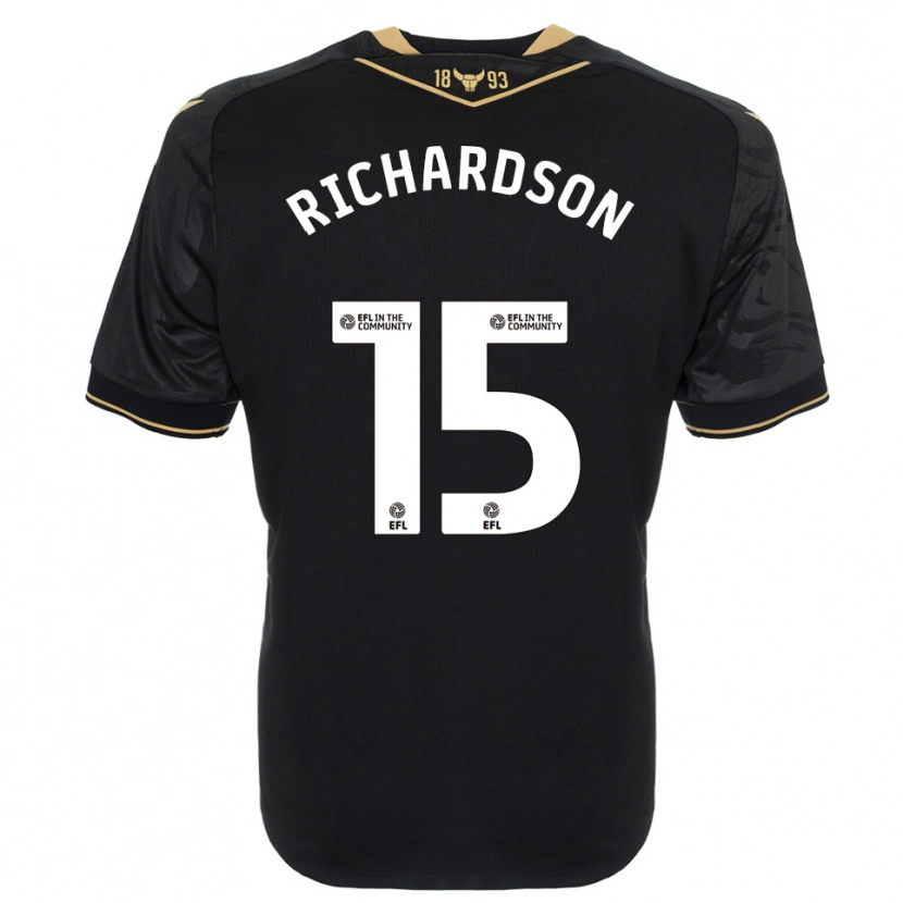 Danxen Niño Camiseta Ellie-Mae Richardson #15 Negro Oro 2ª Equipación 2025/26 La Camisa México