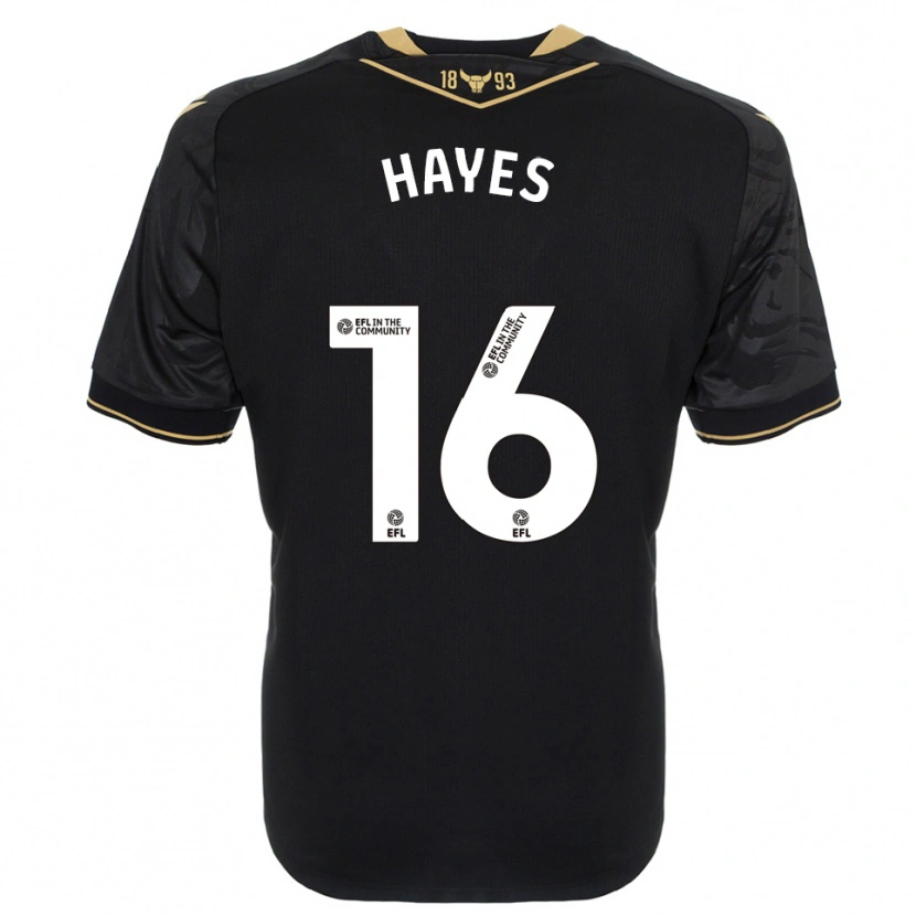 Danxen Niño Camiseta Georgia Hayes #16 Negro Oro 2ª Equipación 2025/26 La Camisa México