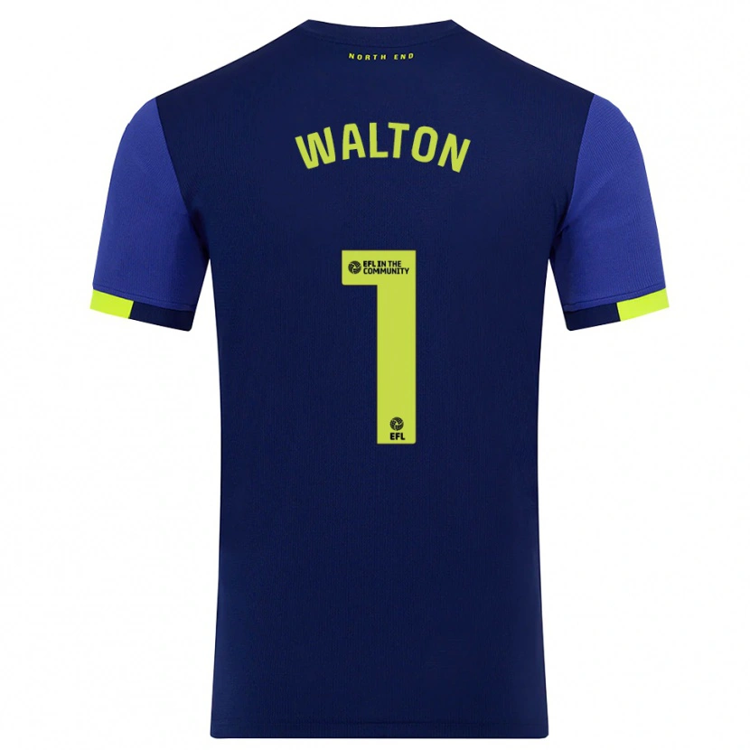 Danxen Niño Camiseta Jack Walton #1 Azul Marino Amarillo 2ª Equipación 2025/26 La Camisa México
