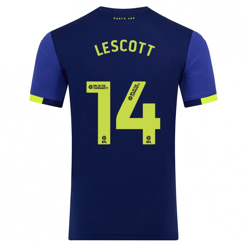 Danxen Niño Camiseta Clayton Lescott #14 Azul Marino Amarillo 2ª Equipación 2025/26 La Camisa México