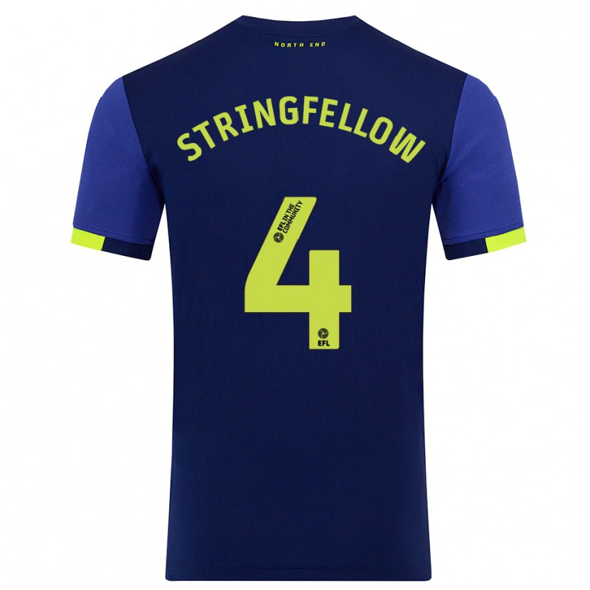 Danxen Niño Camiseta Harry Stringfellow #4 Azul Marino Amarillo 2ª Equipación 2025/26 La Camisa México