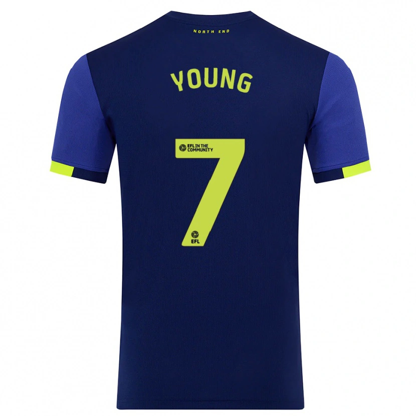 Danxen Niño Camiseta Danielle Young #7 Azul Marino Amarillo 2ª Equipación 2025/26 La Camisa México