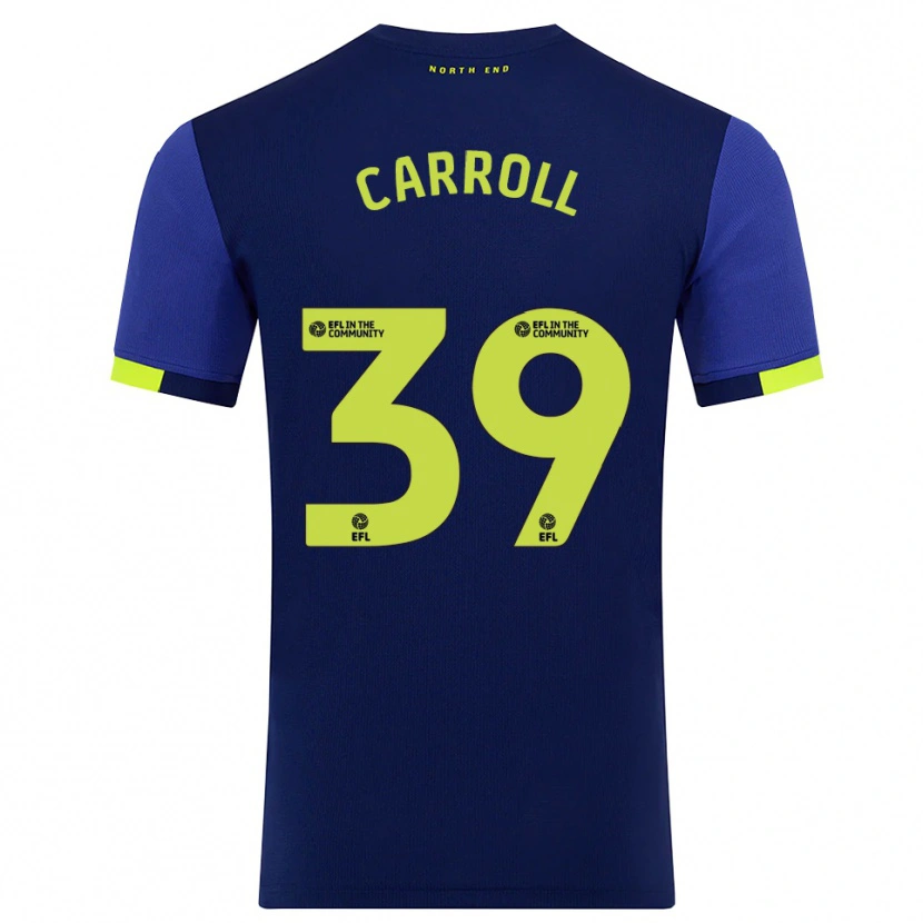 Danxen Niño Camiseta Theo Carroll #39 Azul Marino Amarillo 2ª Equipación 2025/26 La Camisa México