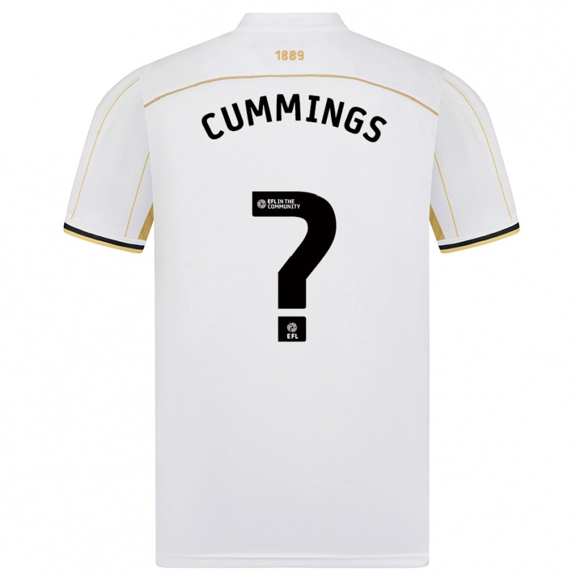 Danxen Niño Camiseta Ethan Cummings #0 Blanco Oro 2ª Equipación 2025/26 La Camisa México