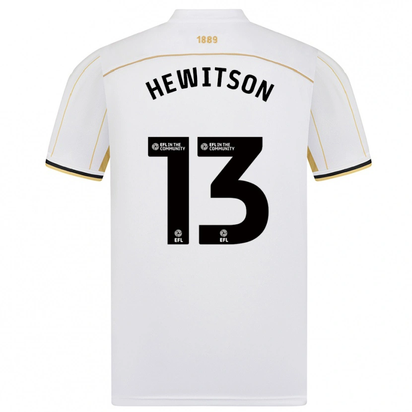 Danxen Niño Camiseta Coby Hewitson #13 Blanco Oro 2ª Equipación 2025/26 La Camisa México