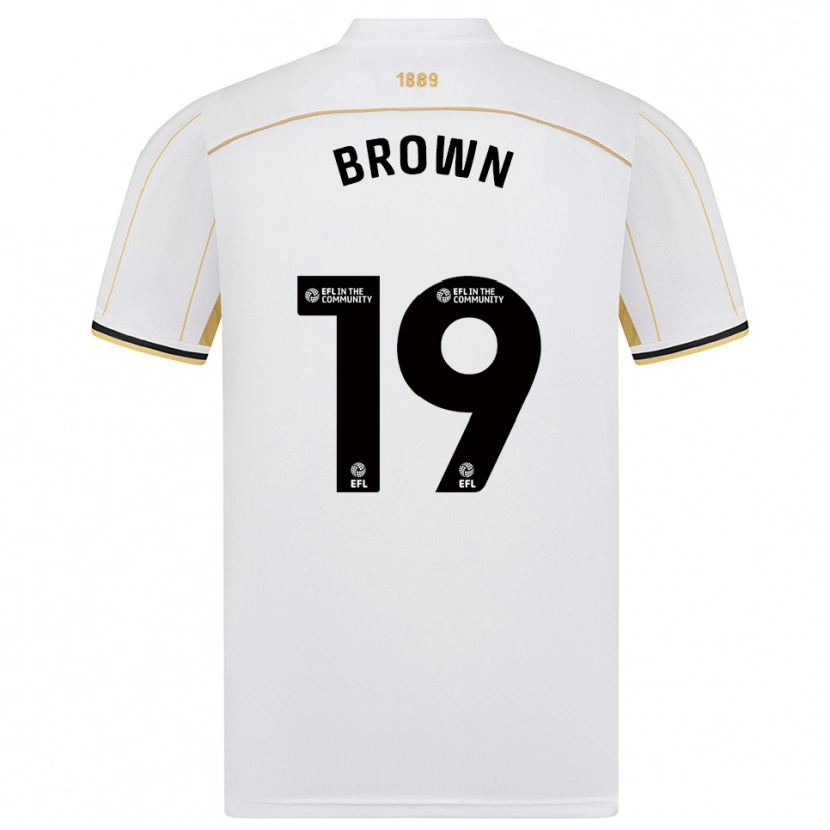 Danxen Niño Camiseta Alanta Brown #19 Blanco Oro 2ª Equipación 2025/26 La Camisa México
