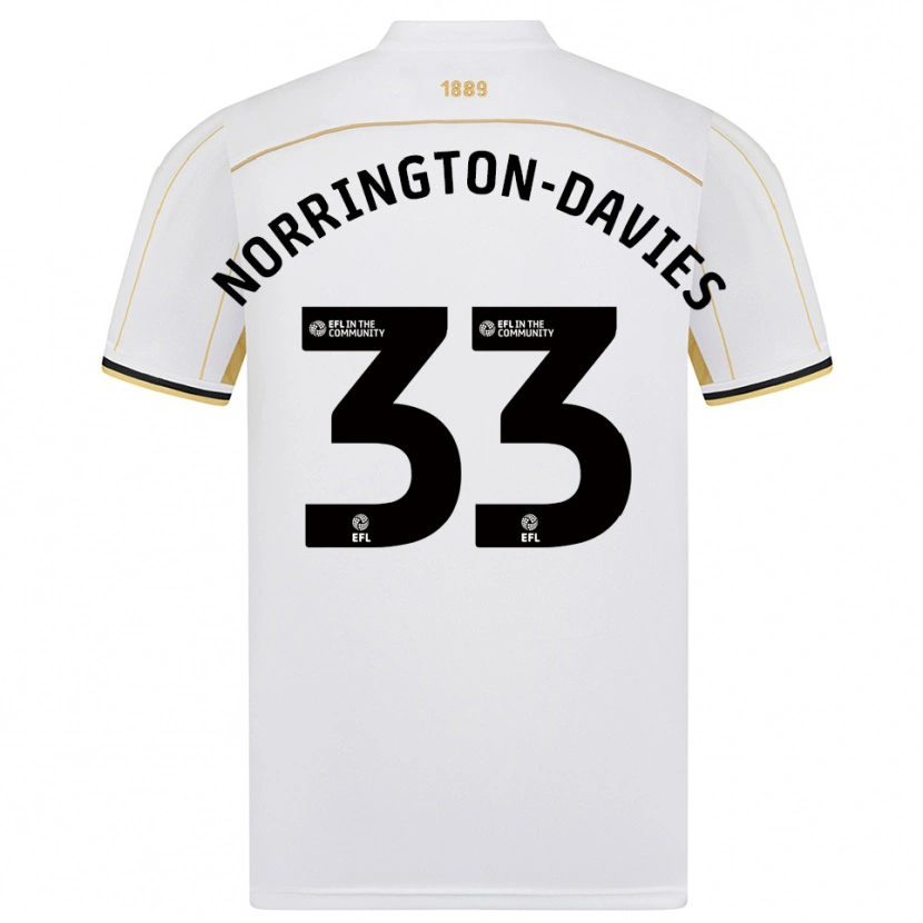 Danxen Niño Camiseta Rhys Norrington-Davies #33 Blanco Oro 2ª Equipación 2025/26 La Camisa México